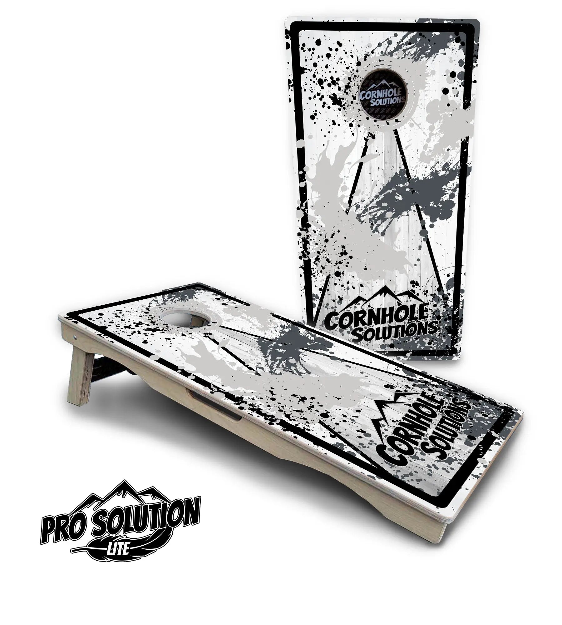 Paint Splatter CS Logo Cornhole Boards - Pro Solution Lite Series Cornhole Solutions