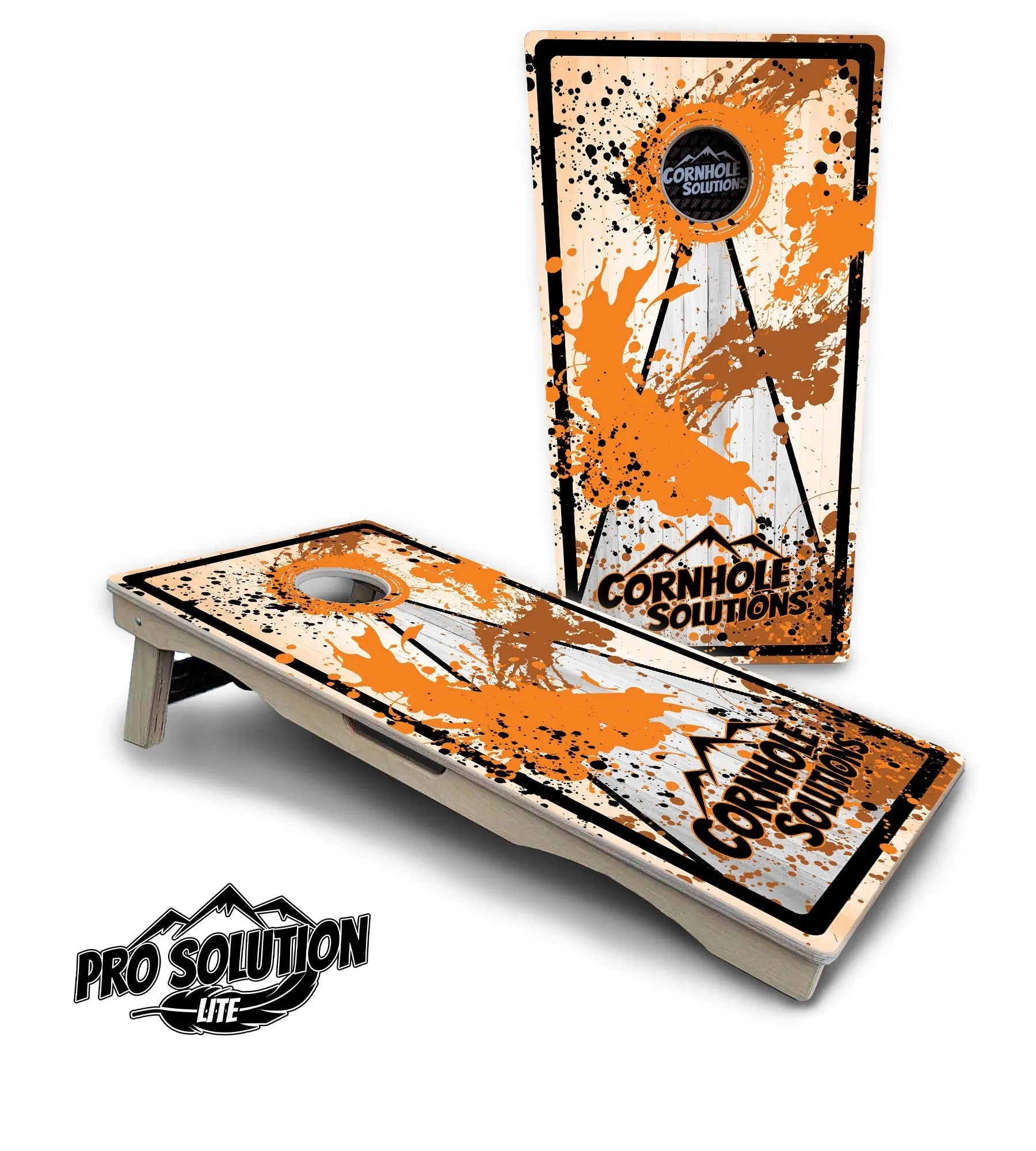 Paint Splatter CS Logo Cornhole Boards - Pro Solution Lite Series Cornhole Solutions