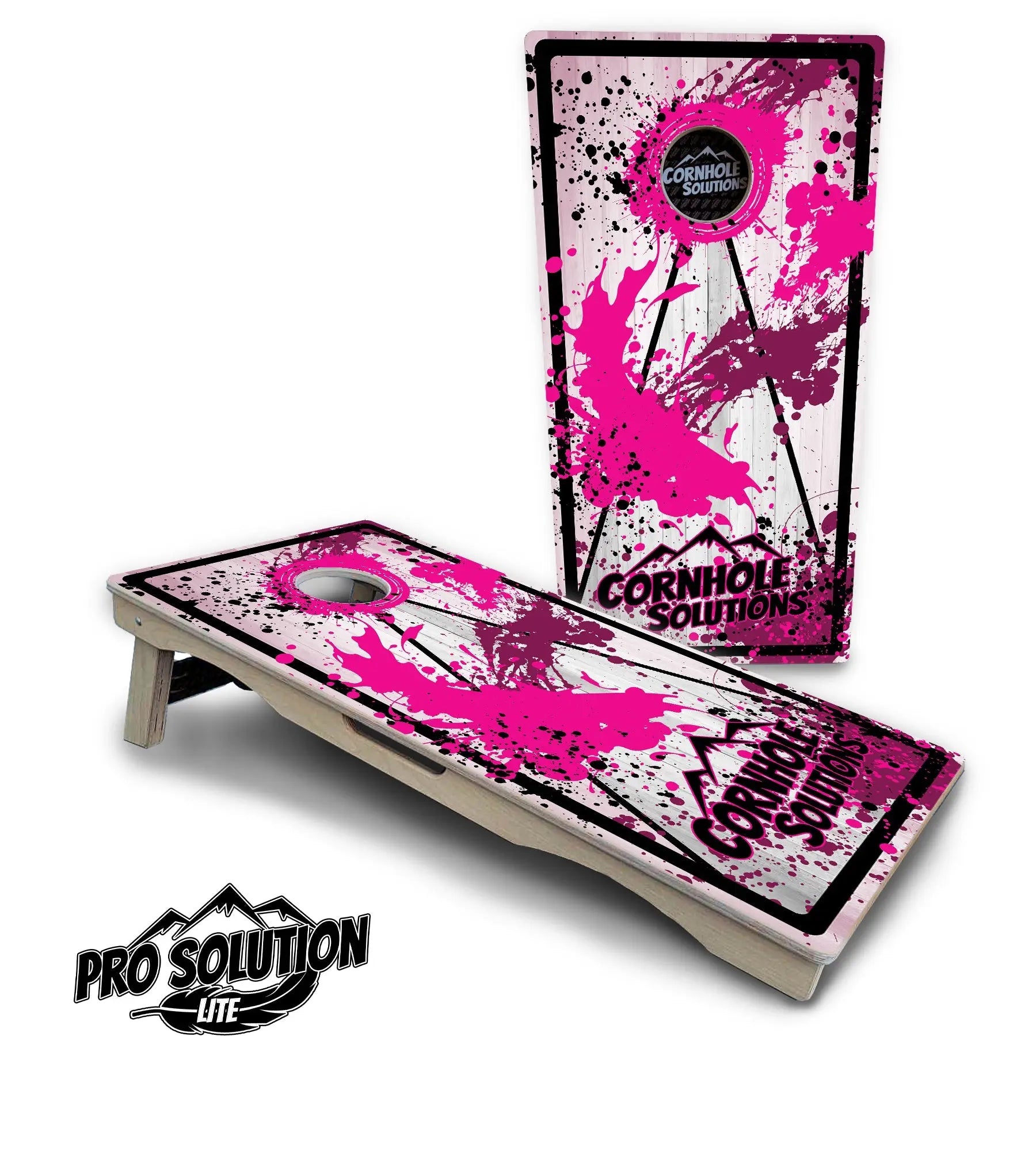 Paint Splatter CS Logo Cornhole Boards - Pro Solution Lite Series Cornhole Solutions