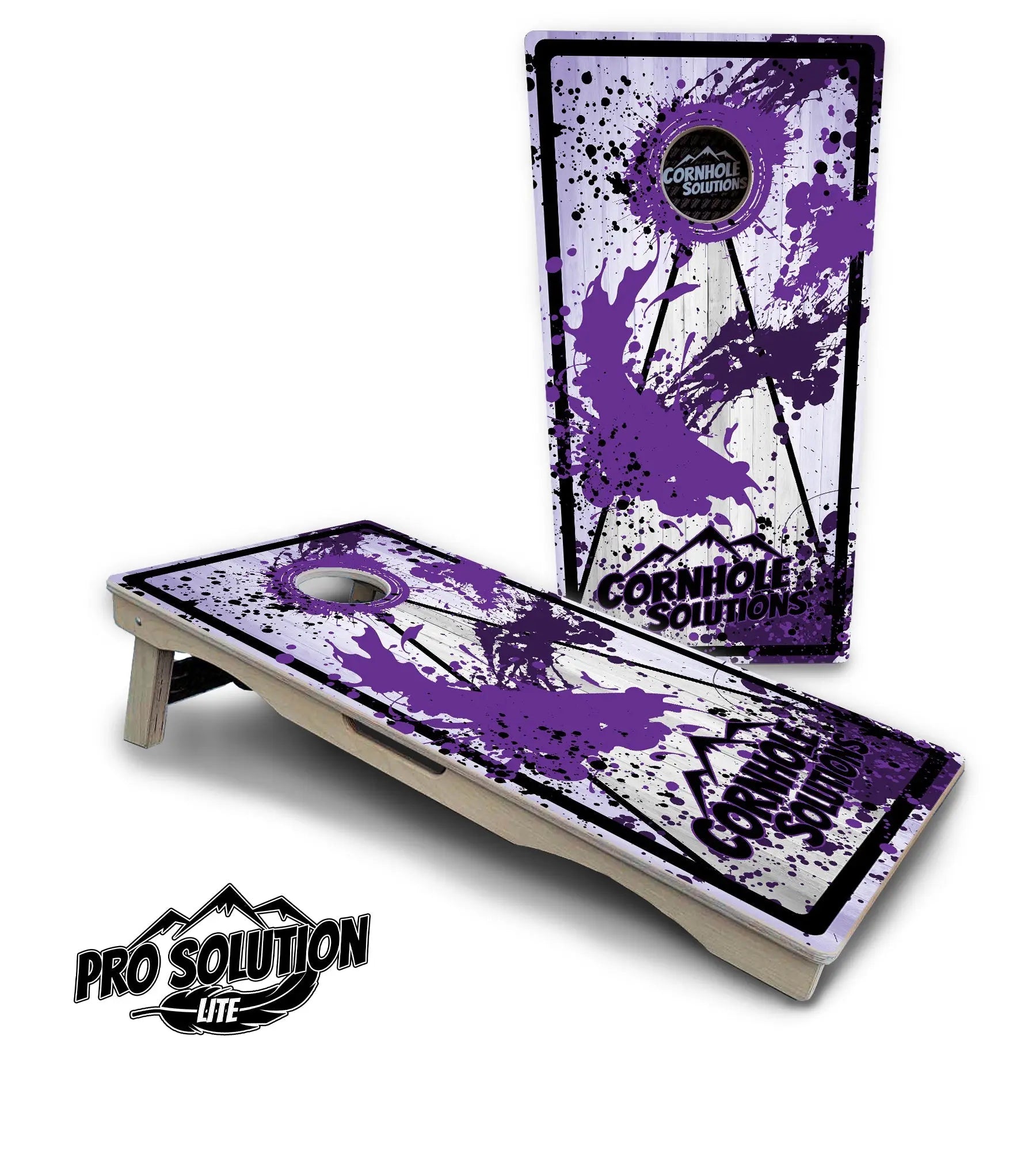 Paint Splatter CS Logo Cornhole Boards - Pro Solution Lite Series Cornhole Solutions