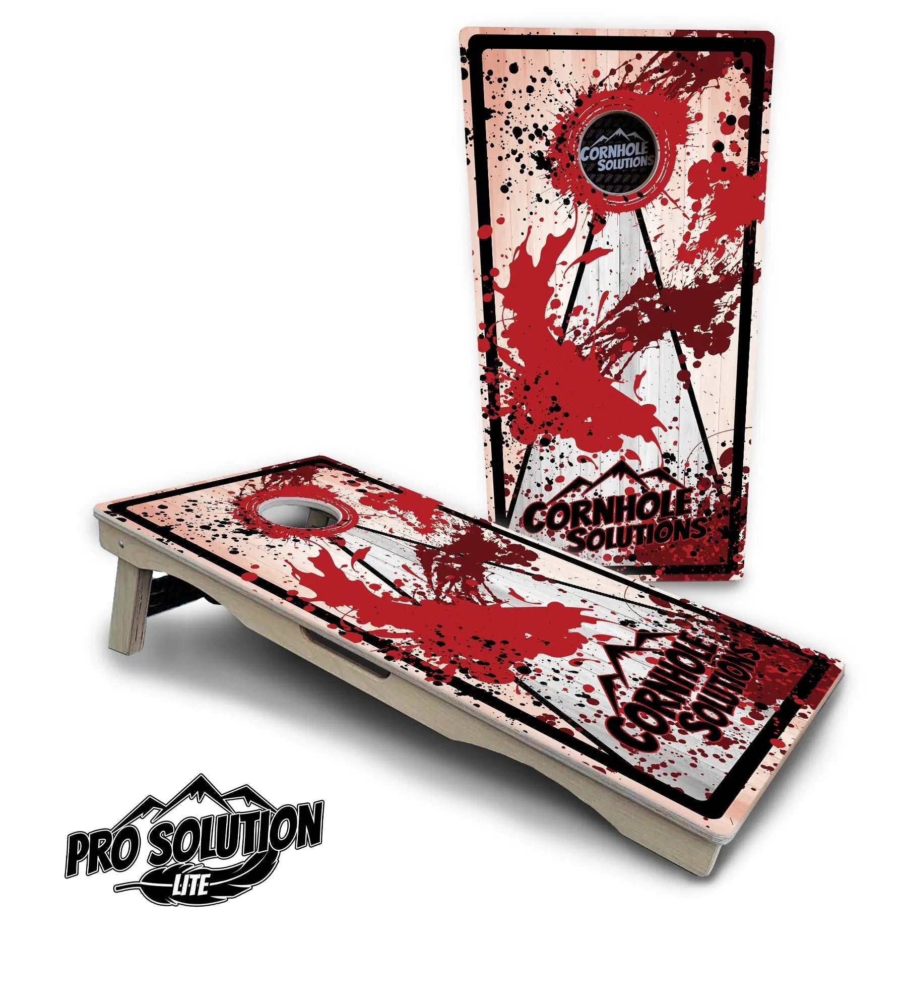 Paint Splatter CS Logo Cornhole Boards - Pro Solution Lite Series Cornhole Solutions