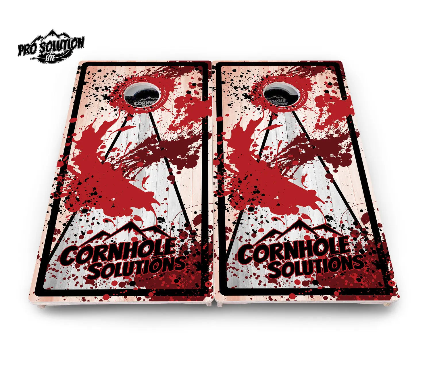 Paint Splatter CS Logo Cornhole Boards - Pro Solution Lite Series Cornhole Solutions