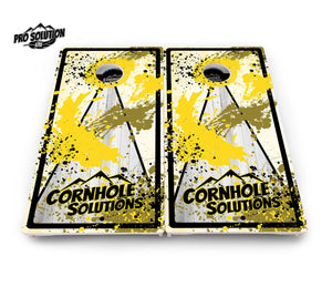 Paint Splatter CS Logo Cornhole Boards - Pro Solution Lite Series Cornhole Solutions