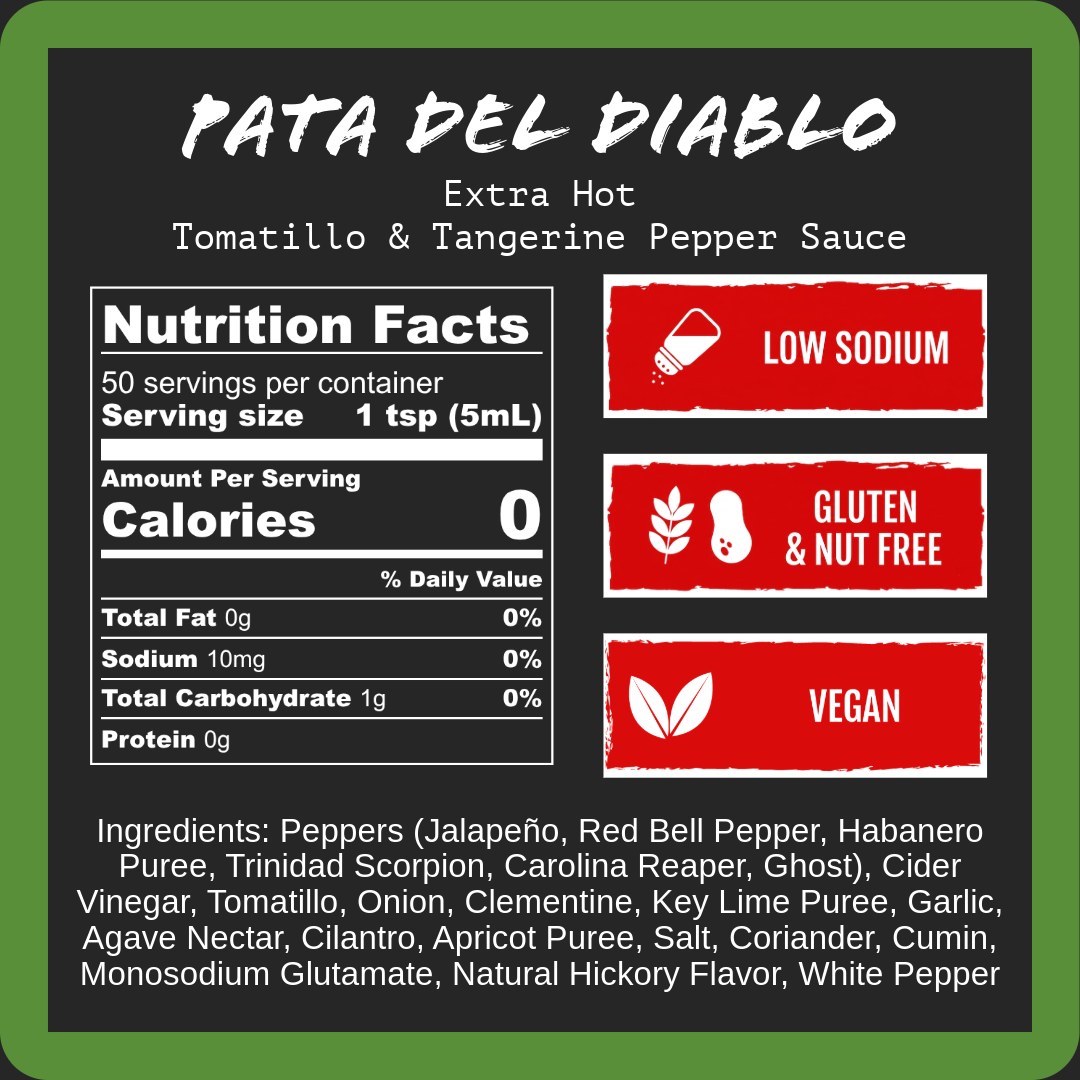 Pata del Diablo - Extra Hot Tomatillo & Tangerine (9oz)