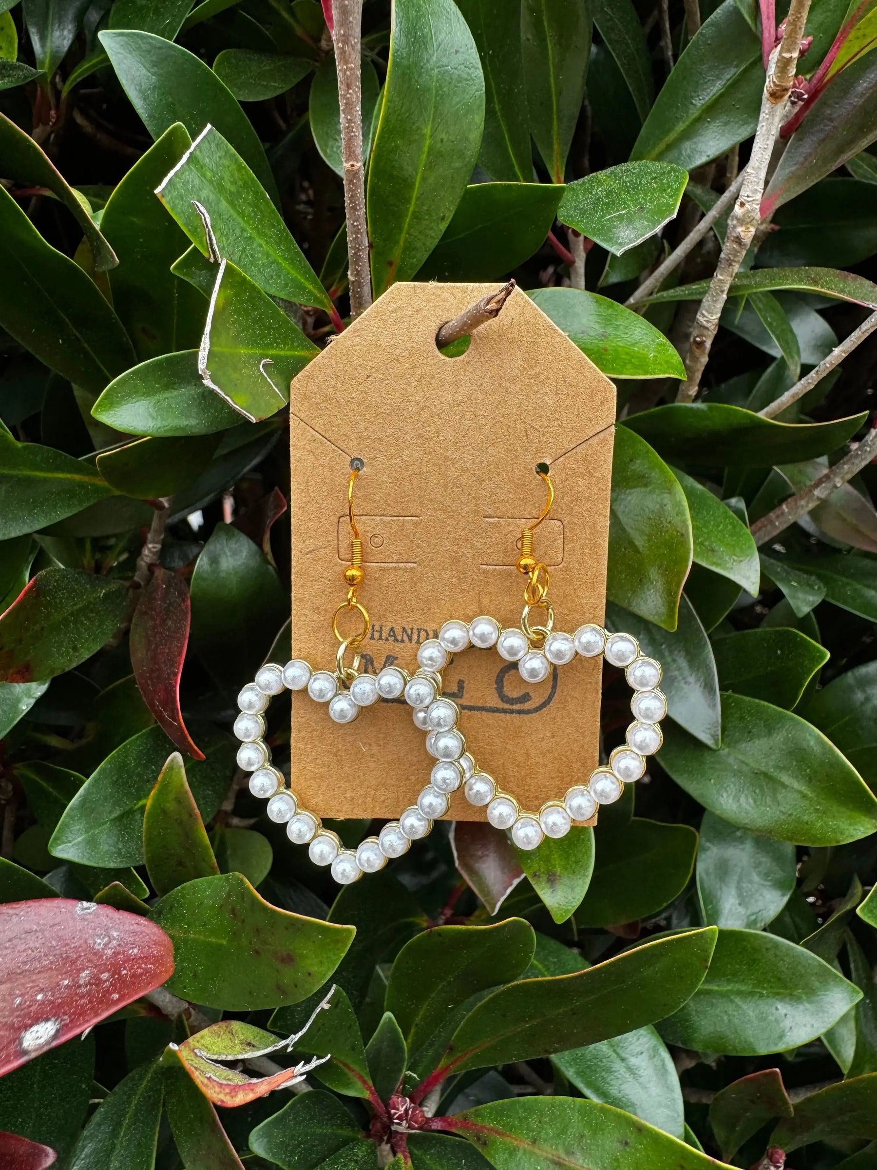 Pearly Heart Earrings Mushroom Lady Co