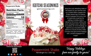 Peppermint Shake 5.5 oz Holiday Limited Edition by Igotchu Seasonings, Southern food gift detail photo 2
