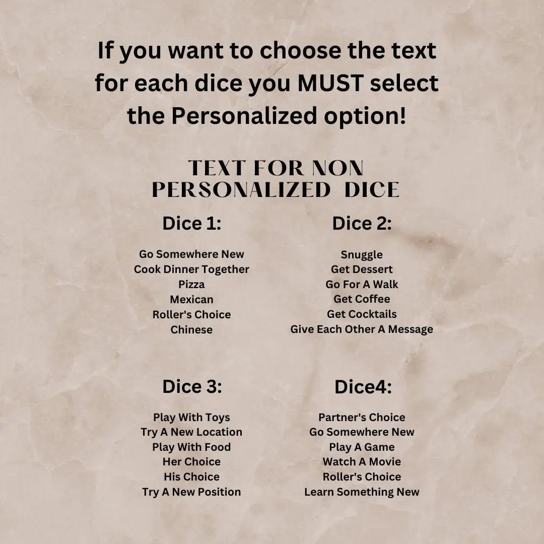 Personalized Couples Date Decision Dice EverLee Creations