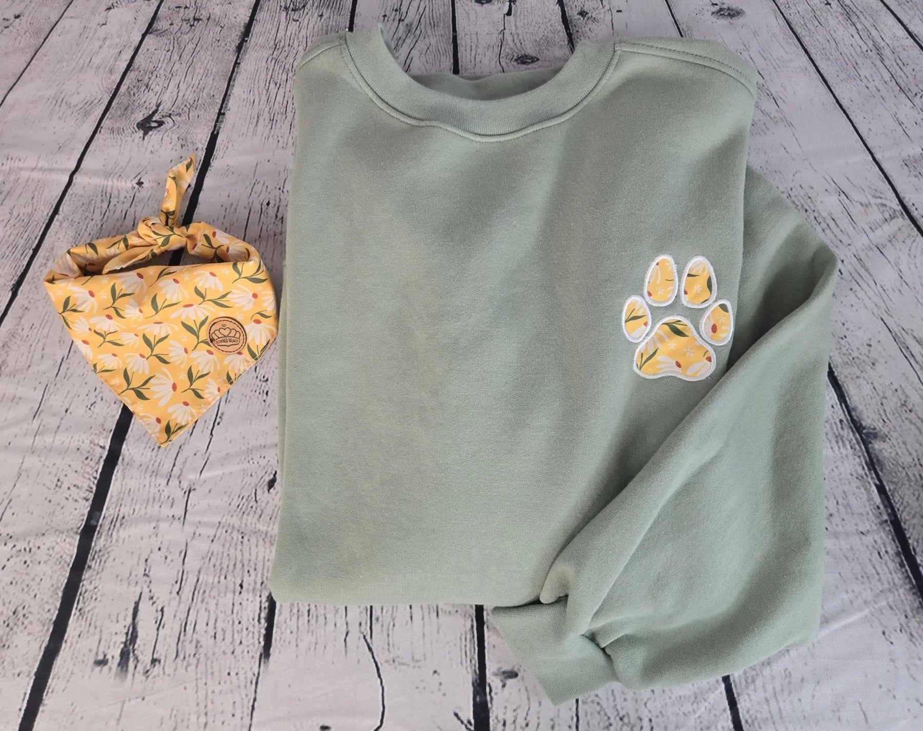 Personalized Dog Bandana With Matching Paw Print Sweatshirt EverLee Creations