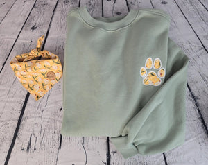 Personalized Dog Bandana With Matching Paw Print Sweatshirt EverLee Creations