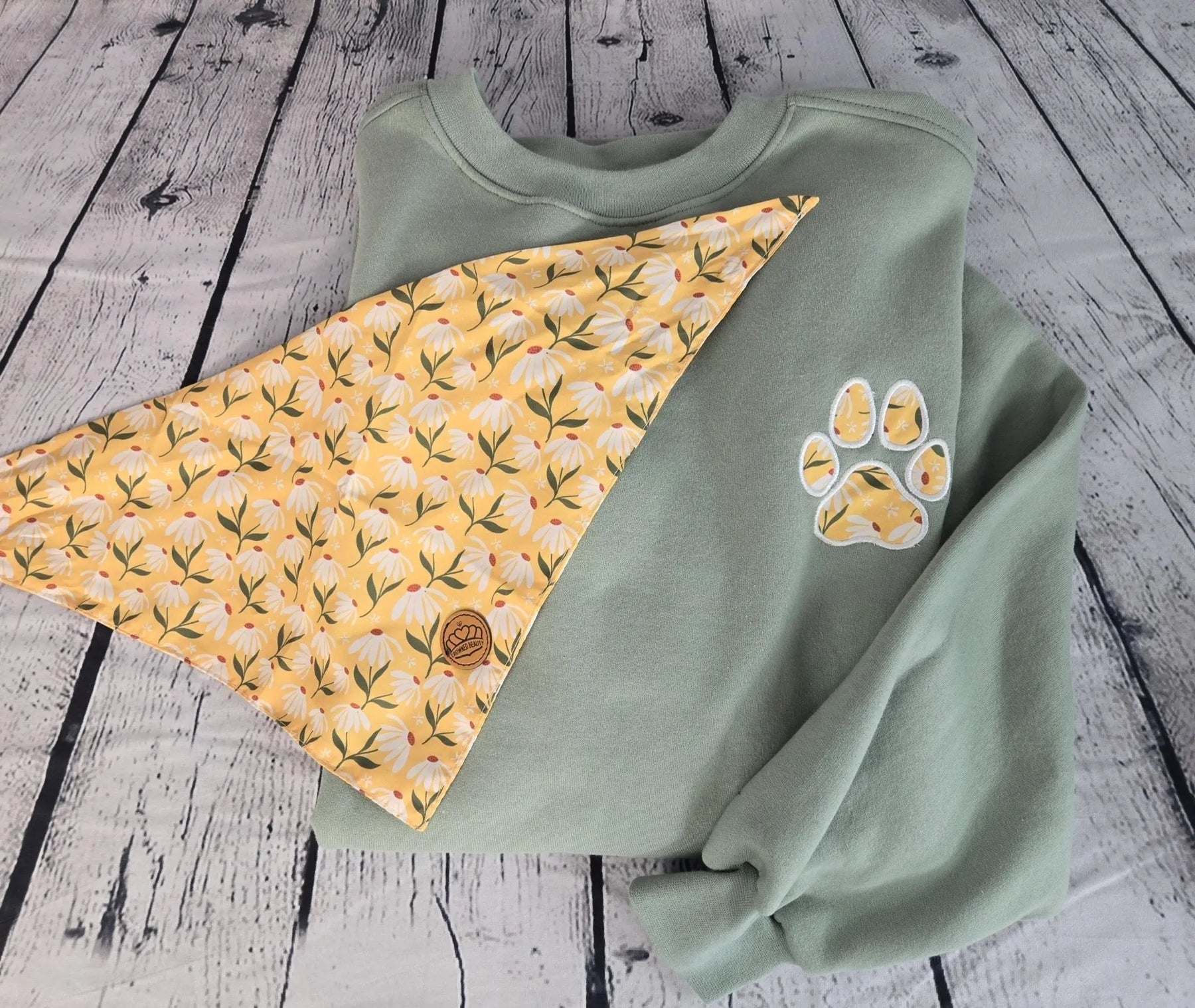 Personalized Dog Bandana With Matching Paw Print Sweatshirt EverLee Creations