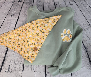 Personalized Dog Bandana With Matching Paw Print Sweatshirt EverLee Creations