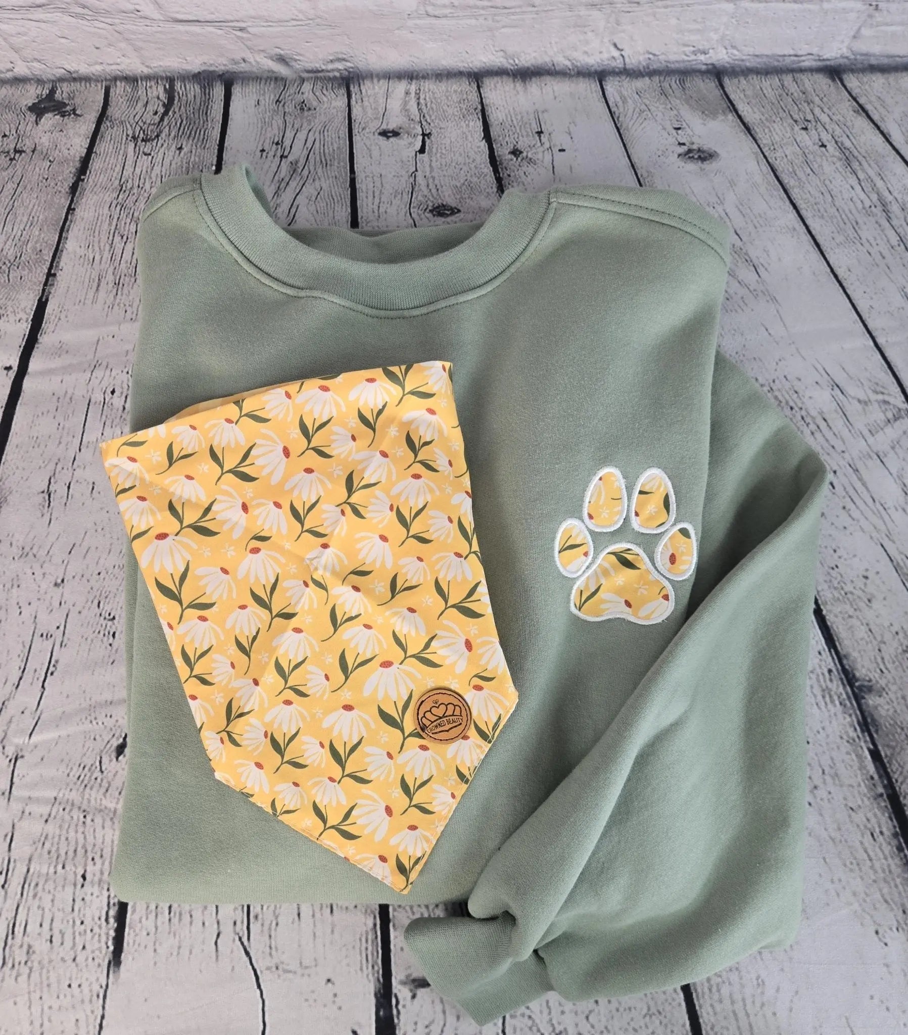 Personalized Dog Bandana With Matching Paw Print Sweatshirt EverLee Creations