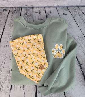 Personalized Dog Bandana With Matching Paw Print Sweatshirt EverLee Creations