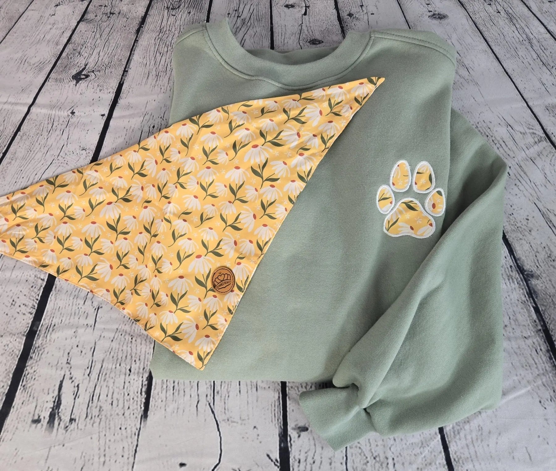 Personalized Dog Bandana With Matching Paw Print Sweatshirt EverLee Creations