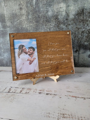 Personalized Engraved Picture Frame- Personalize With Your Favorite Quote or Personal Message EverLee Creations