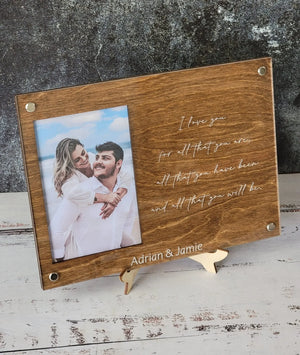 Personalized Engraved Picture Frame- Personalize With Your Favorite Quote or Personal Message EverLee Creations