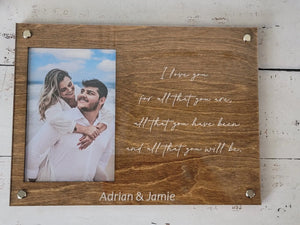 Personalized Engraved Picture Frame- Personalize With Your Favorite Quote or Personal Message EverLee Creations