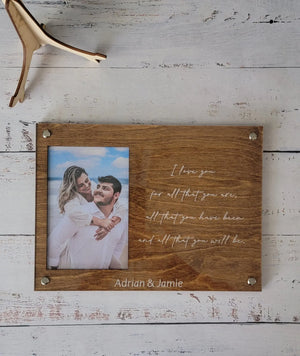 Personalized Engraved Picture Frame- Personalize With Your Favorite Quote or Personal Message EverLee Creations