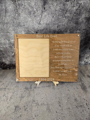 Personalized Engraved Picture Frame- Personalize With Your Favorite Quote or Personal Message EverLee Creations