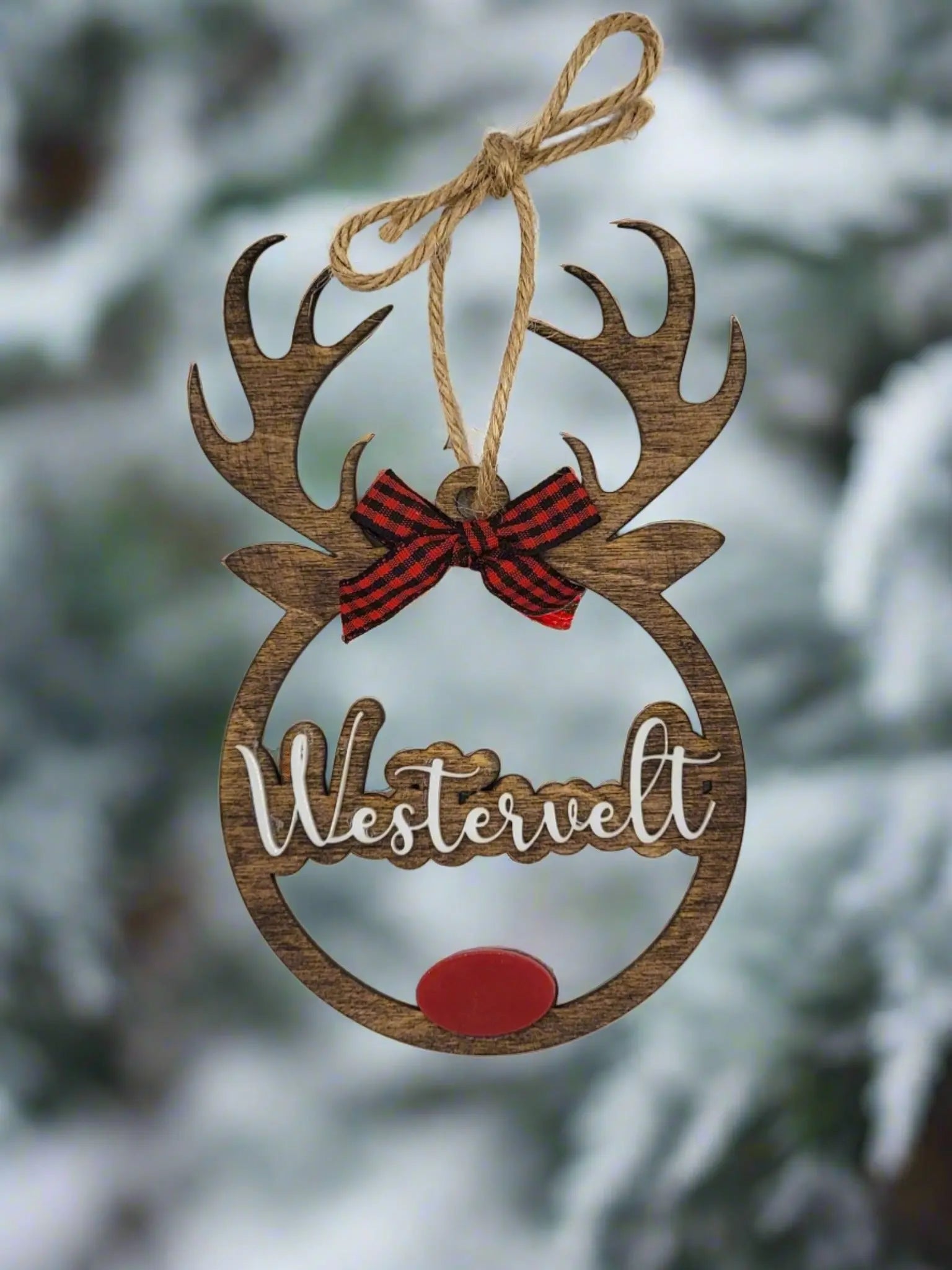 Personalized Reindeer Christmas Ornament EverLee Creations