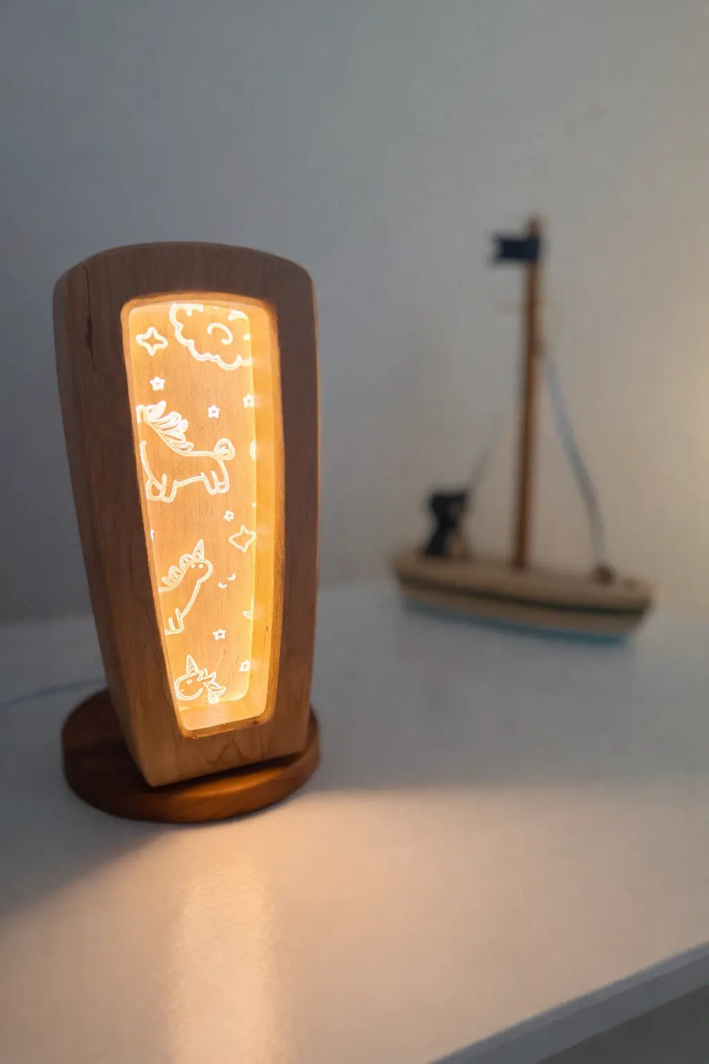 Custom wooden initial night light for baby shower or birthday gift