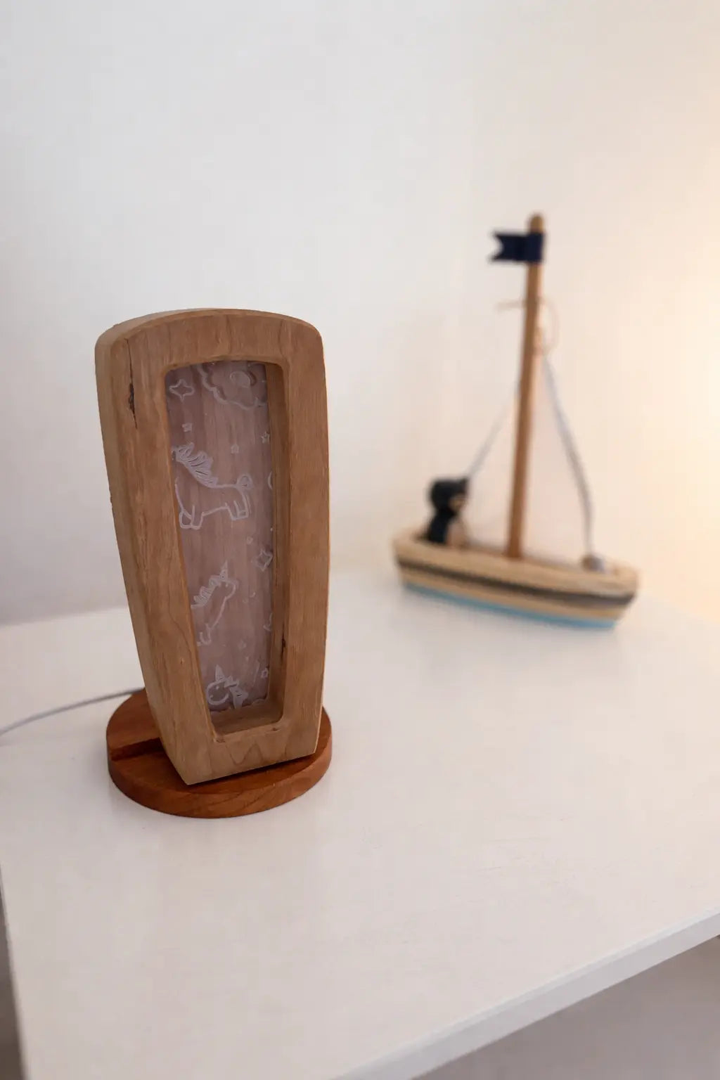 Personalized wooden night light gift for nursery and children’s bedroom