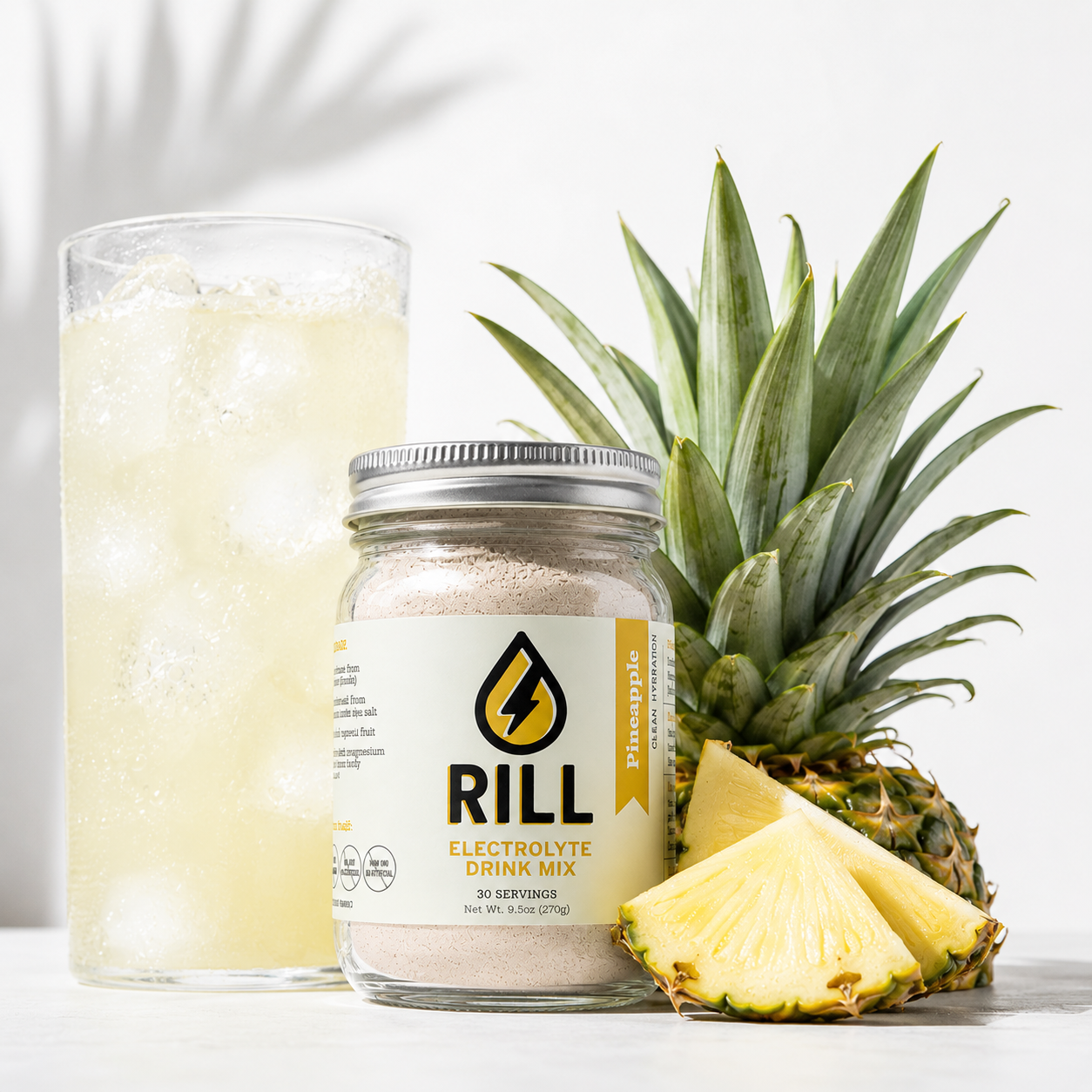 Pineapple Rill - Clean Hydration Drink Mix, 30 Serving Bulk Jar