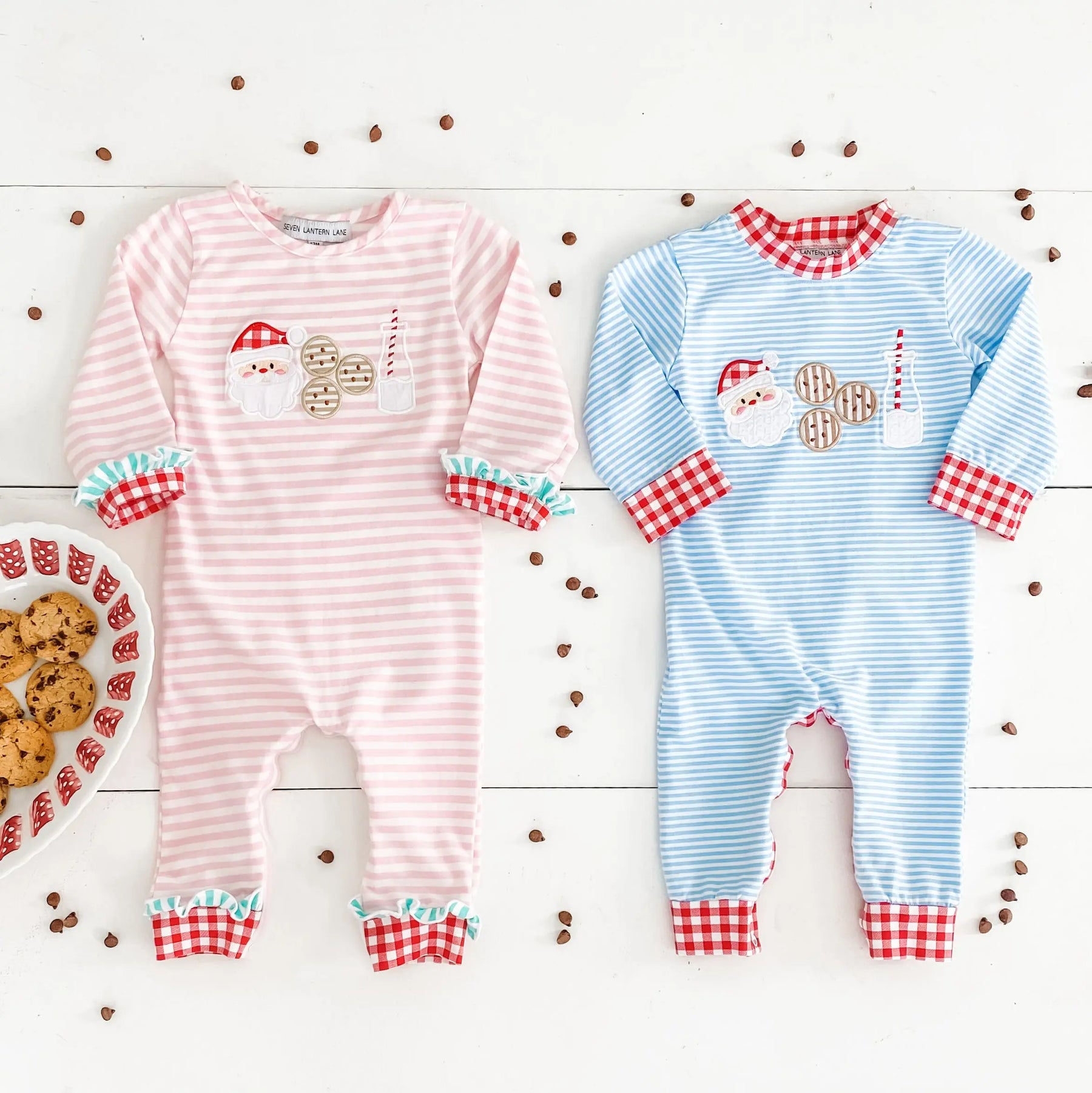 Pink Cookies For Santa Romper Seven Lantern Lane
