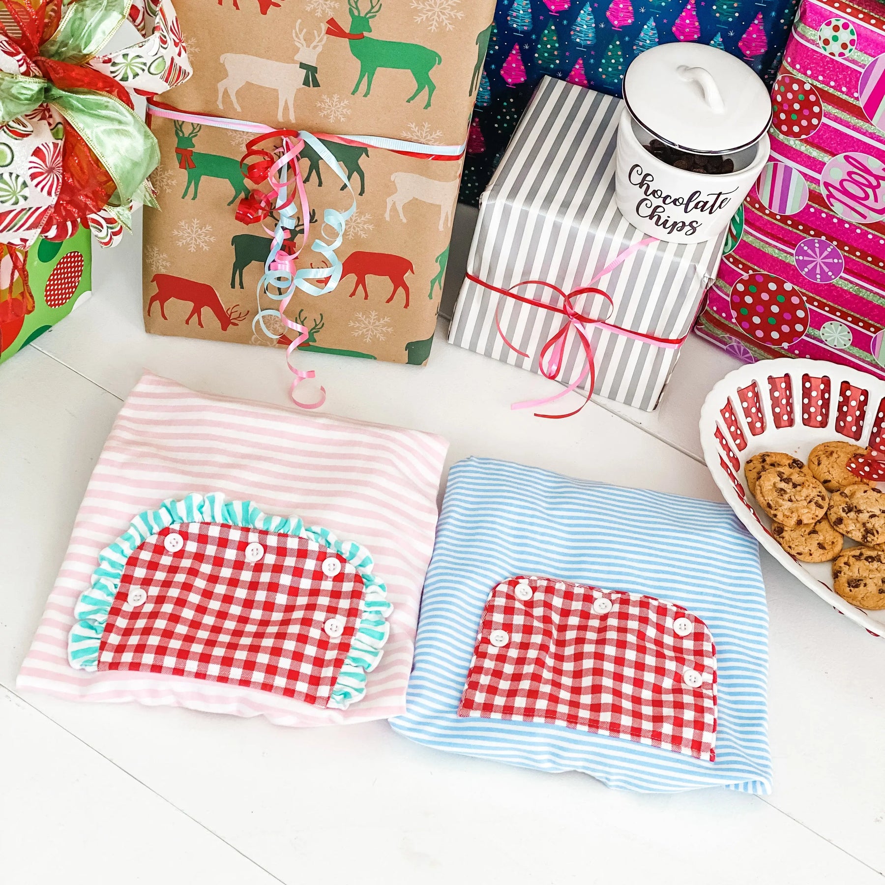 Pink Cookies For Santa Romper Seven Lantern Lane