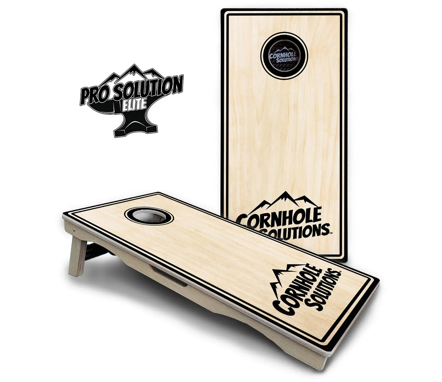 Pinstripe CS Logo Cornhole Boards - Pro Solution Elite Series Cornhole Solutions