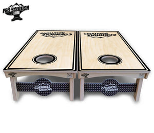 Pinstripe CS Logo Cornhole Boards - Pro Solution Elite Series Cornhole Solutions