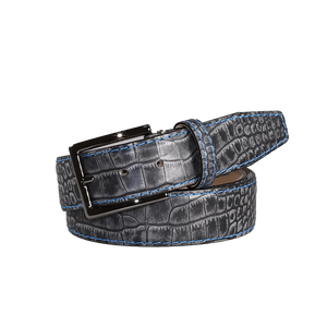 Roger Ximenez platinum custom leather belt with bespoke sizing options