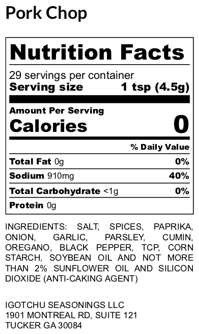 Igotchu Pork Chop seasoning by Igotchu Seasonings, Southern food gift detail photo 3