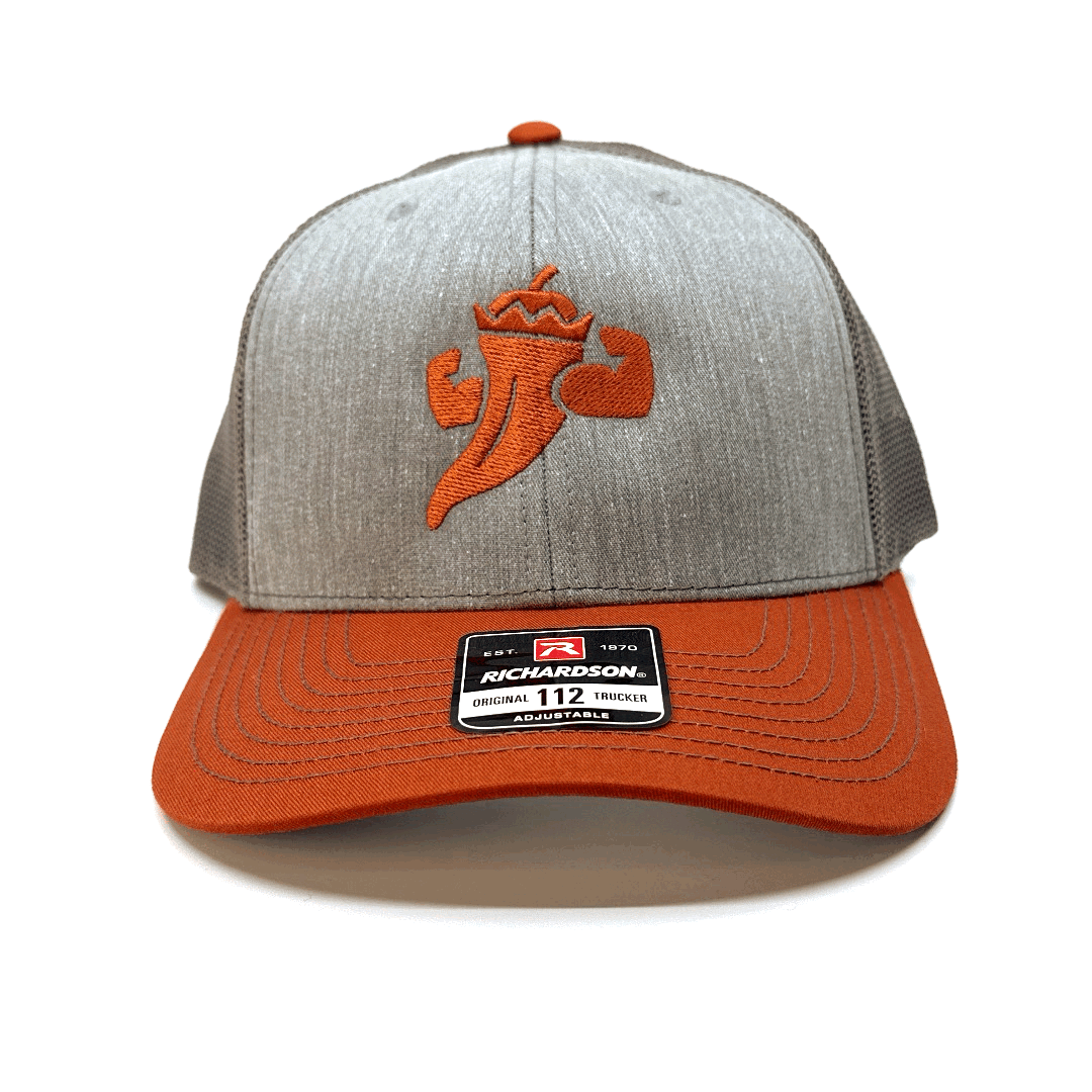 Powerful Pepper Hat:  Grey & Bronze Powerful Pepper Company
