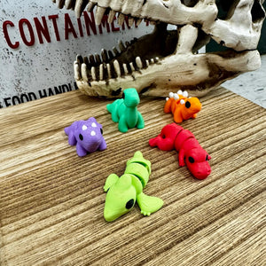 Mini Dinosaurs! 3D Printed T-Rex, Brontosaurus, Triceratops, Pterodactyl, Stegosaurus Fidget Toys by Main Street Collective.