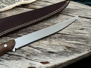 Premium 13.4" Handmade Fillet Knife with Rosewood Handle Damascus Knife Store