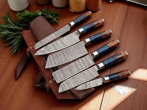 Premium Damascus Cooking Knives Set – Handmade Damascus Knife Store