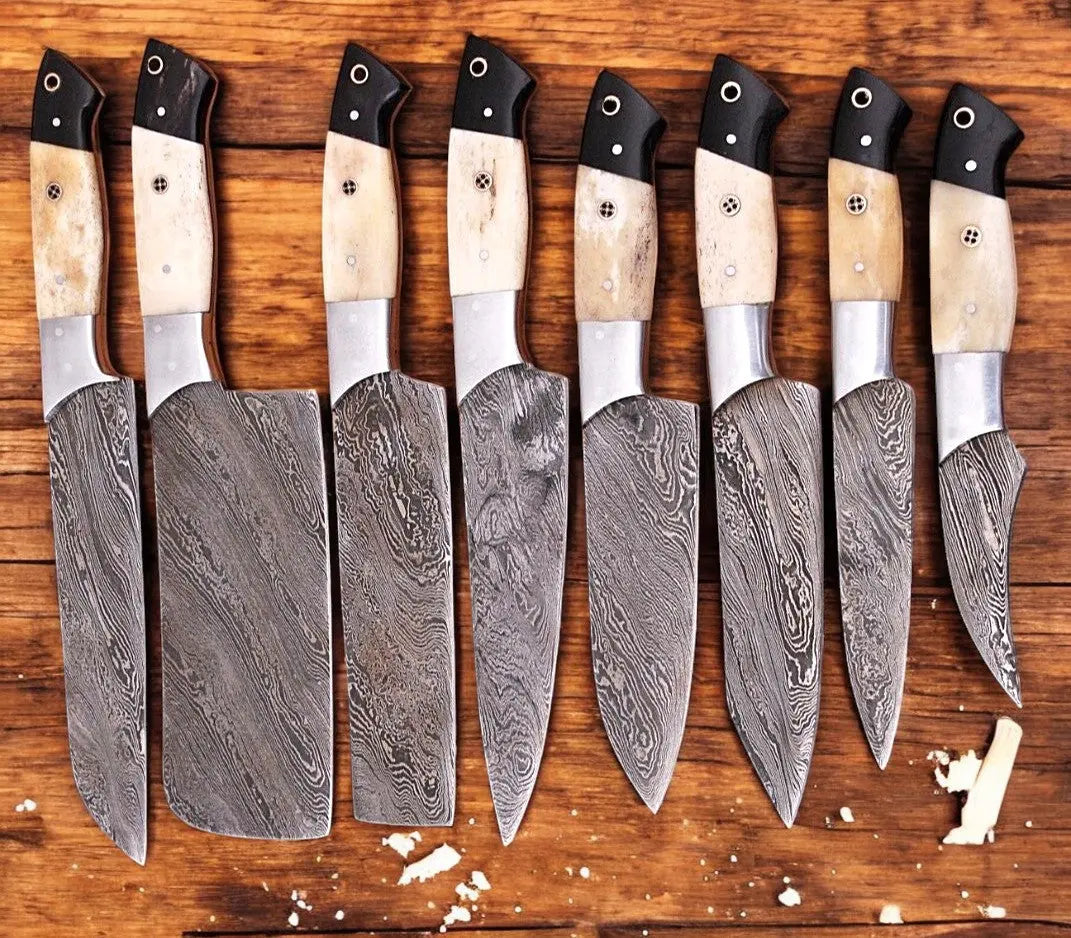 Premium Damascus Kitchen Knives Set – Handmade & Sharp Damascus Knife Store
