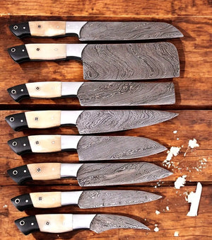 Premium Damascus Kitchen Knives Set – Handmade & Sharp Damascus Knife Store