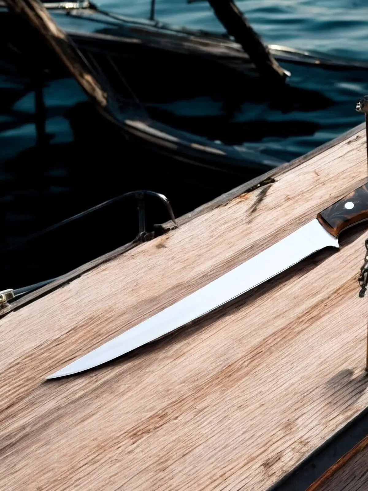 Premium Handmade Fillet Knife – 9" 440C Stainless Steel Damascus Knife Store