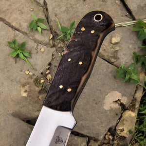 Premium Handmade Hunting Knife with Sheep Horn Handle Damascus Knife Store