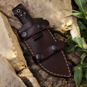 Premium Handmade Hunting Knife with Sheep Horn Handle Damascus Knife Store