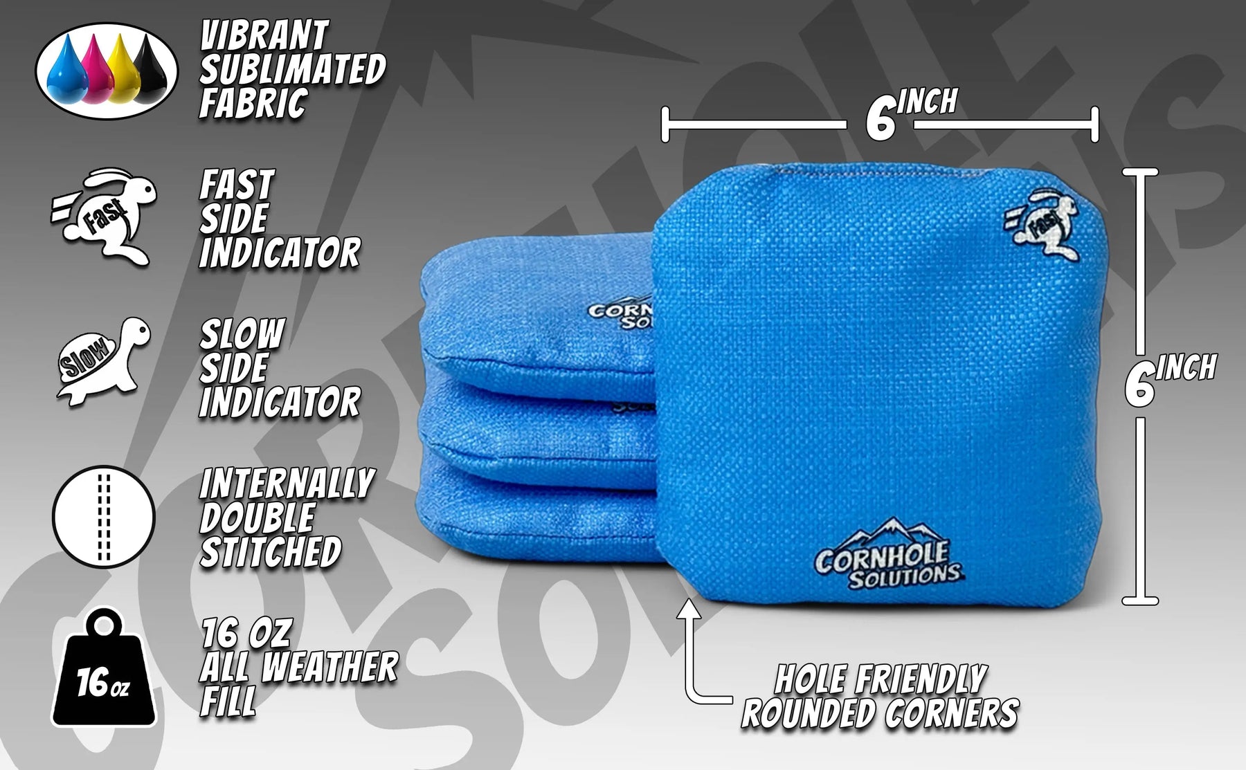 Pro Style REC Cornhole Bags – Regulation 6"x6" – Set of 4