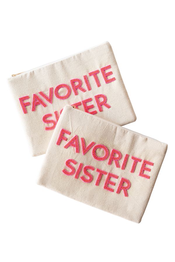The Favorite Sister Canvas Clutch by TheTinyTassel, handmade leather goods main product photo