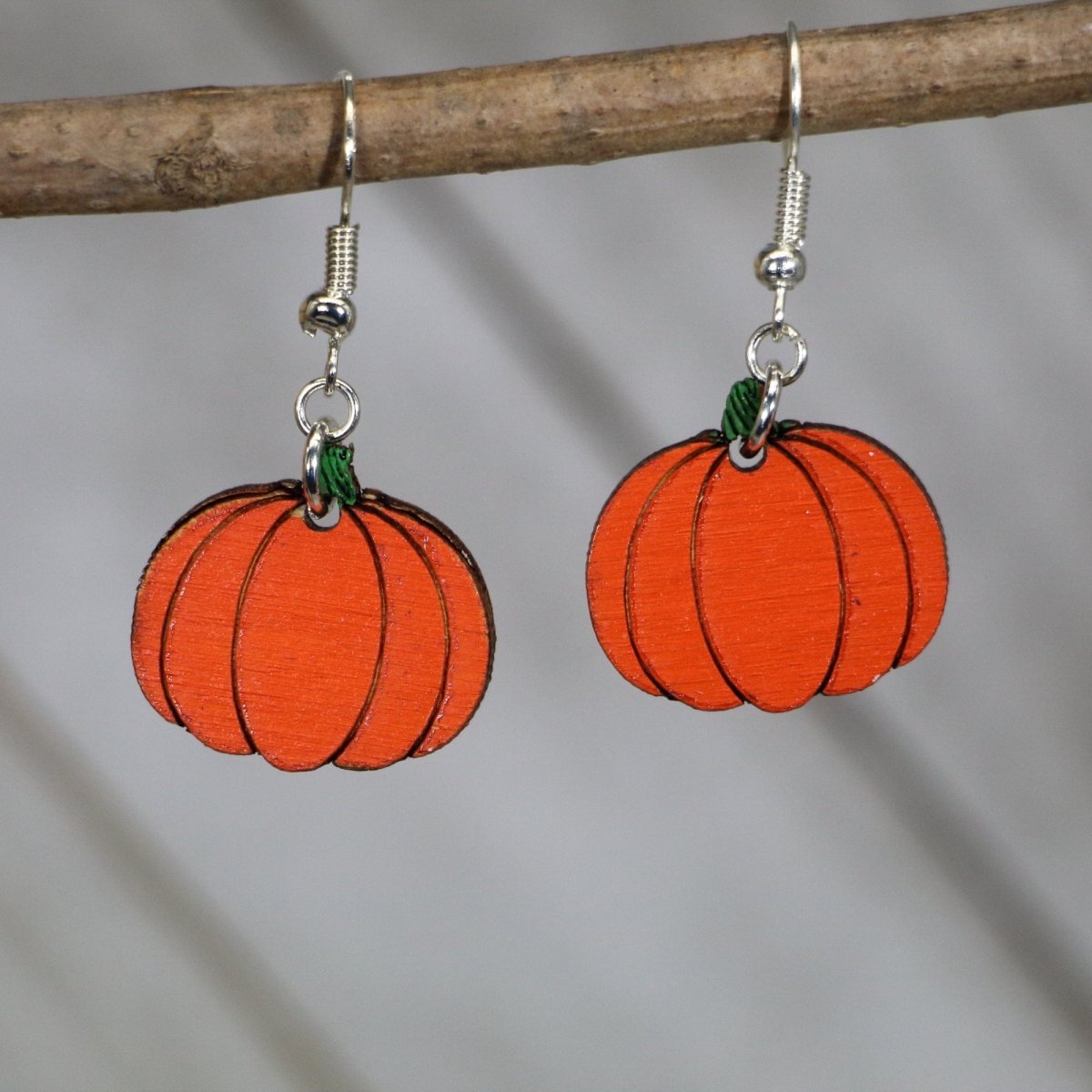 Pumpkin Wooden Dangle Earrings | Fall Autumn Jewelry