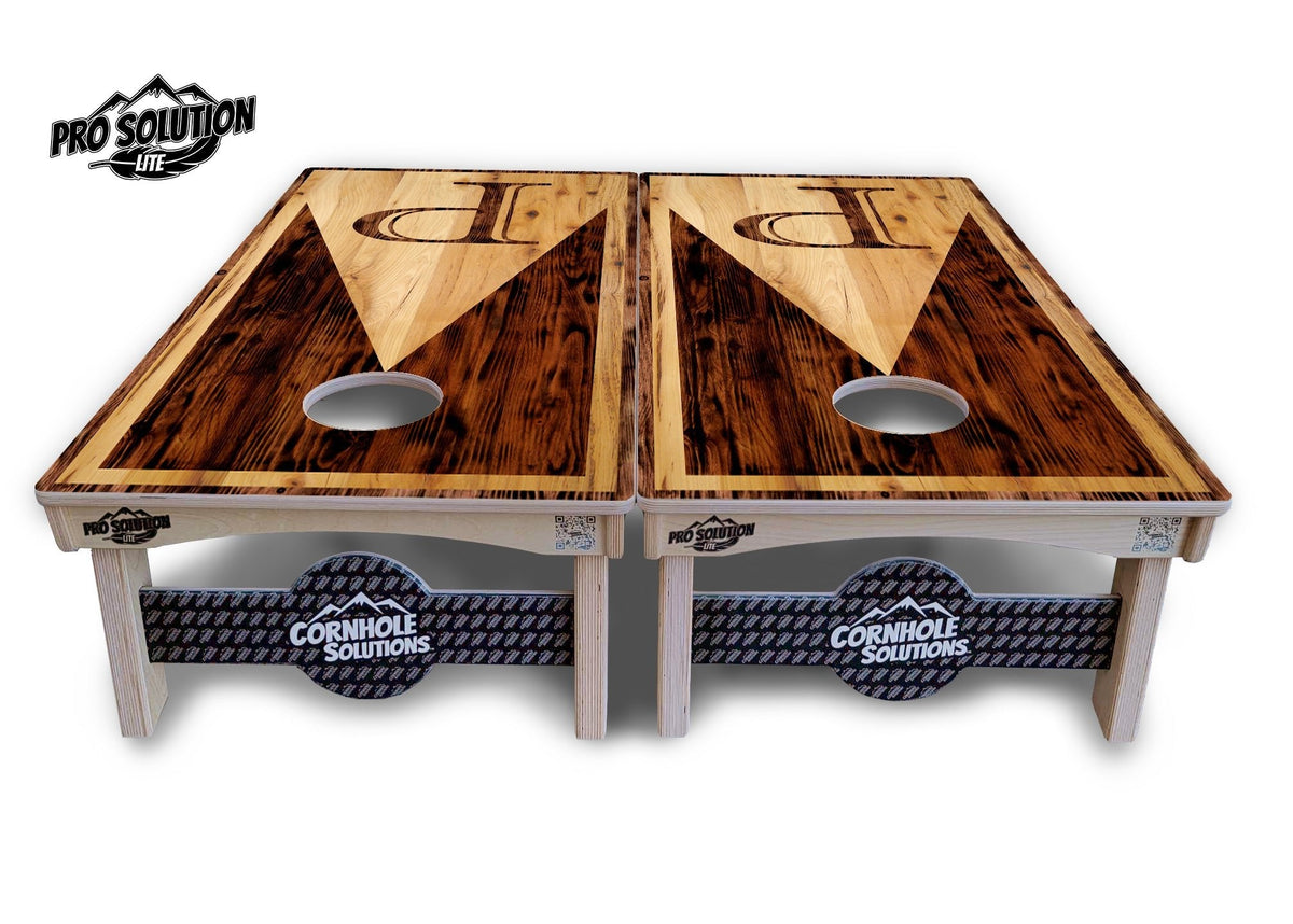 Two-Tone Woodgrain Letter - Cornhole Boards – Pro Lite or Pro Elite