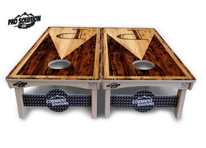 Two-Tone Woodgrain Letter - Cornhole Boards – Pro Lite or Pro Elite