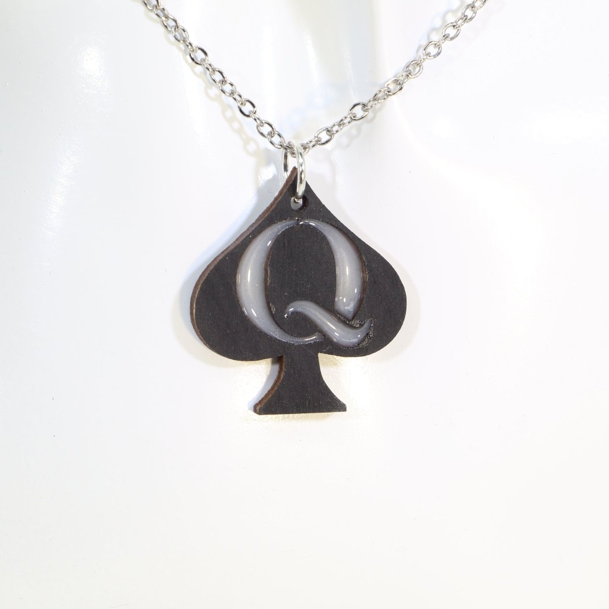 Queen of Spades Wooden Earrings | Card Suit Playing Card Jewelry