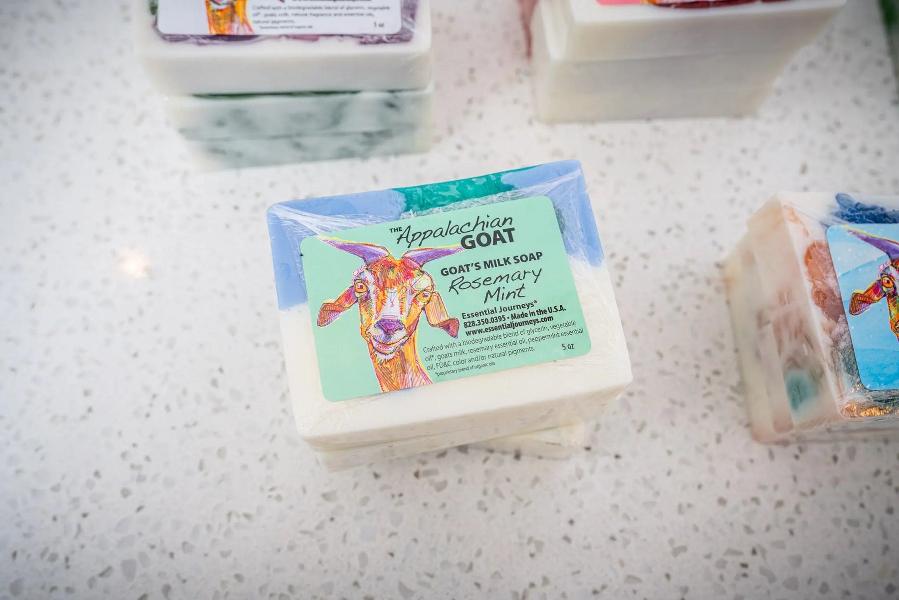 ROSEMARY MINT GOAT'S MILK SOAP SLICE 5 oz. Essential Journeys