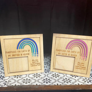 Rainbow Baby Ultrasound Frame: "Handpicked by Sibling in Heaven" Keepsake Memorial for Loss & Hope